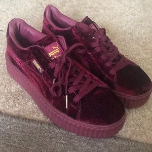 Rihanna Fenty maroon creepers